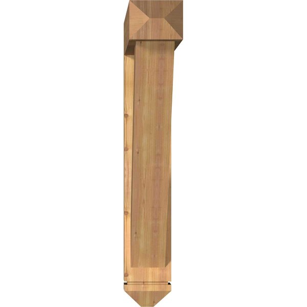 Traditional Arts And Crafts Smooth Bracket W/ Offset Brace, Western Red Cedar, 7 1/2W X 46D X 46H